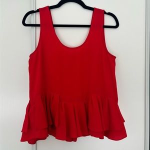 1. State - Red Ruffle Blouse